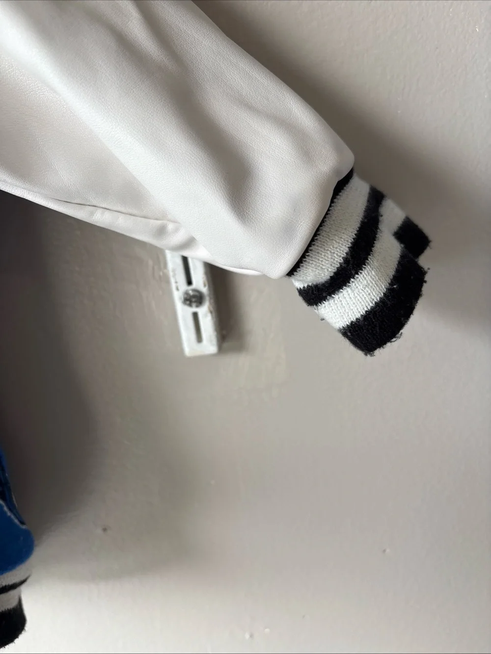 CP Dry Goods Blue and White Kids' Letterman Jacket with Bear Patch